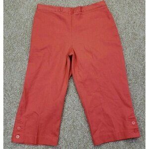 NEW Alfred Dunner Classic Fit Petite 10 Womens Capri Pants Pockets Coral $48